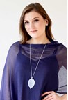 DAINTY LEAF PENDANT - blue