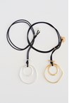 DOUBLE HOOP NECKLACE - silver