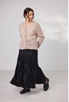 VELVET PLEAT SKIRT - black