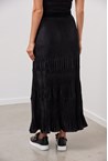 VELVET PLEAT SKIRT - black