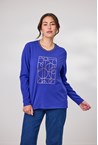 MARY PRINTED TOP - cobalt