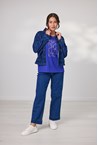 MARY PRINTED TOP - cobalt