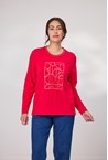 MARY PRINTED TOP - red