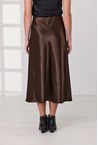 STELLA SATIN SKIRT - chocolate