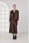 STELLA SATIN JACKET - chocolate