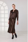STELLA SATIN JACKET - chocolate