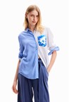 FLOWER PKT SHIRT - royal