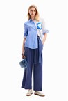 FLOWER PKT SHIRT - royal