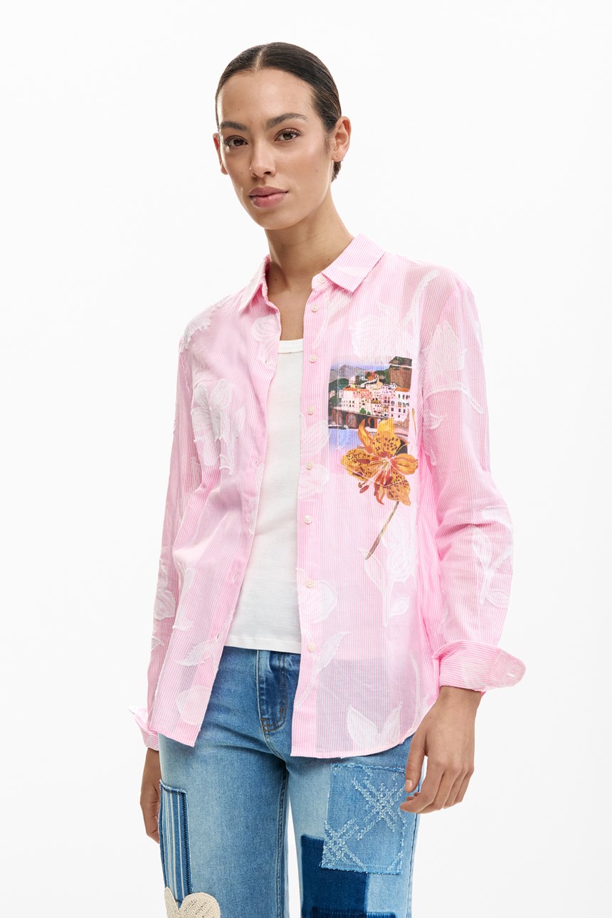 STRIPE FLOWER SHIRT