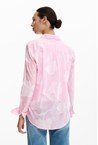 STRIPE FLOWER SHIRT - pink