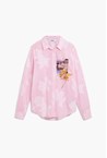 STRIPE FLOWER SHIRT - pink