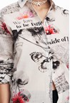 FLORAL TEXT SHIRT - black
