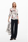 FLORAL TEXT SHIRT - black
