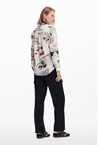 FLORAL TEXT SHIRT - black