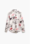 FLORAL TEXT SHIRT - black