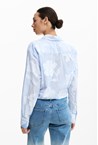 STRIPE FLOWER SHIRT - blues