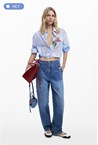 STRIPE FLOWER SHIRT - blues