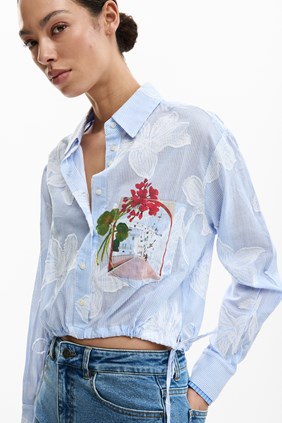 STRIPE FLOWER SHIRT