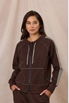 ORIGIN ZIP FRONT SWEATSHIRT - cocoa