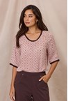 SILHOUETTE WOVEN TEE - blush