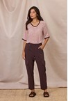 SILHOUETTE WOVEN TEE - blush