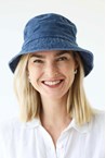 WASHED BUCKET HAT - navy