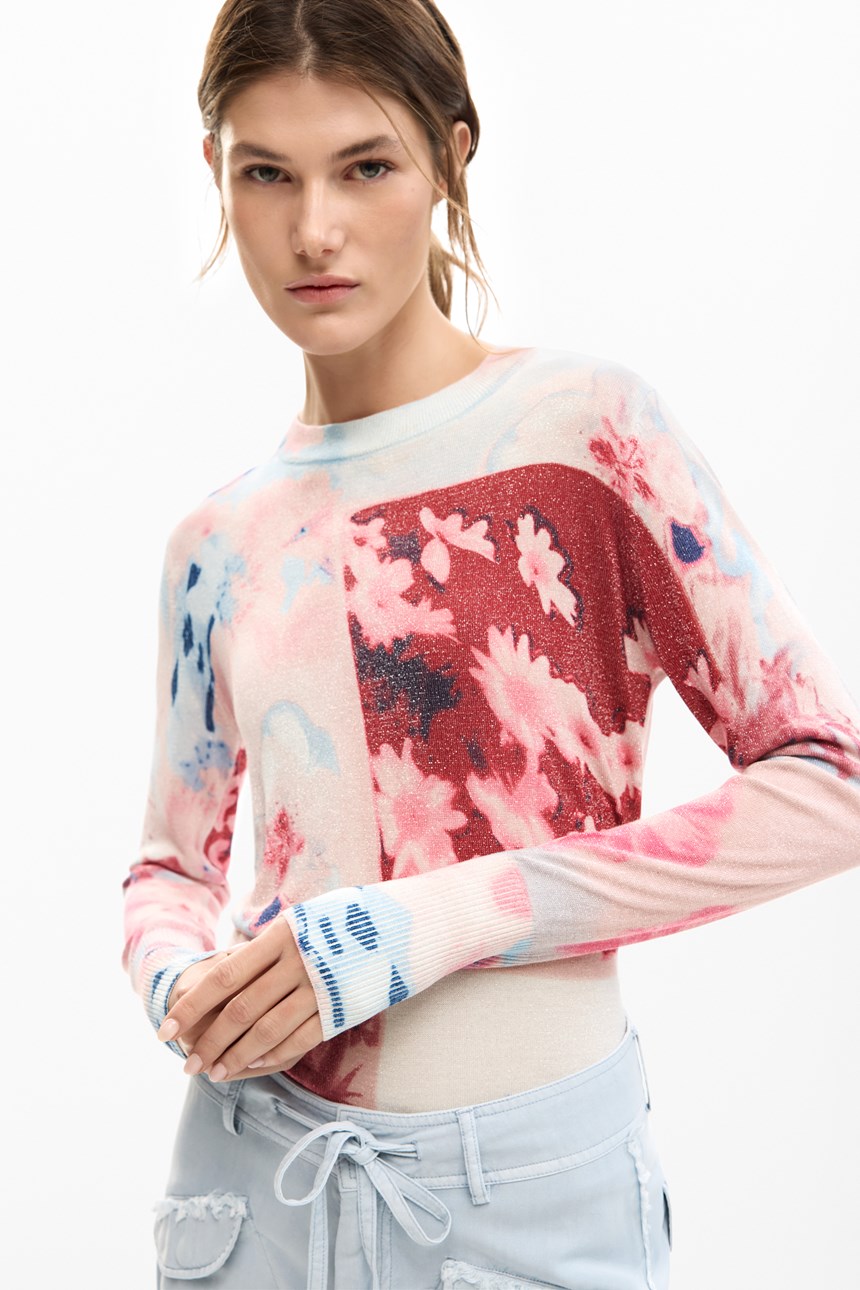 PRINTED KNIT SWEATER