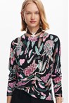 FLORAL SWEATER - black