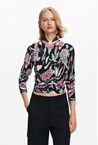 FLORAL SWEATER - black