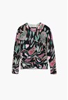 FLORAL SWEATER - black