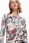 FLORAL SWEATER - white