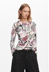 FLORAL SWEATER - white