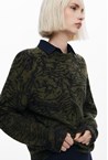 ARTY PRINT SWEATER - khaki