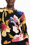 ART FLOWER SWEATER - black