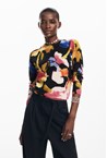ART FLOWER SWEATER - black