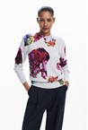 FLORAL SWEATER - grey