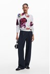FLORAL SWEATER - grey