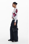 FLORAL SWEATER - grey