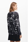 KNITTED TEXT SWEATER - black