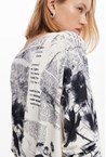 KNITTED TEXT SWEATER - white