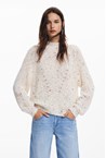 OVERSIZED KNIT SWEATER - ecru