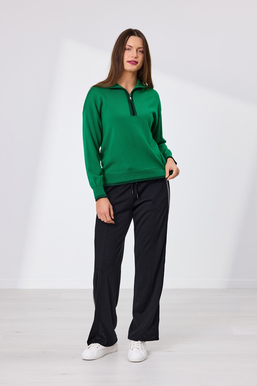 CRUZ ZIP PLACKET MERINO JUMPER