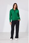 CRUZ ZIP PLACKET MERINO JUMPER - emerald
