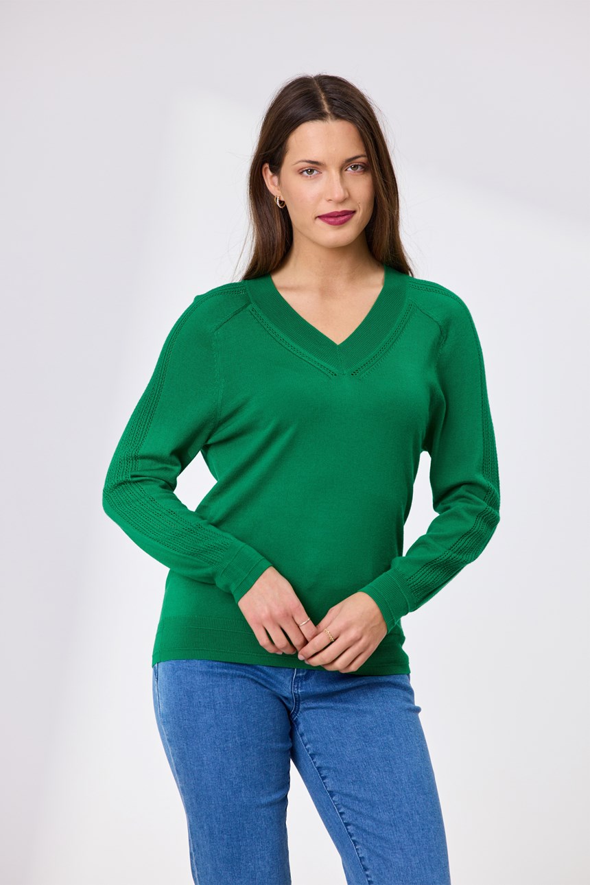 RIPLEY POINTELLE DETAIL MERINO