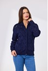 RENEE ZIP FRONT MERINO JACKET - ink