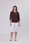 MEMPHIS RIB SPLICE TEE - cocoa
