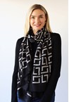 GEO PRINT SCARF - black