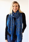 GEO PRINT SCARF - blue