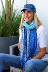 TASSLED SCARF - blues