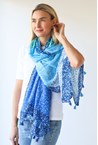 TASSLED SCARF - blues